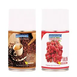 Airance 250 ml Each Coffee & Litchi Fragrance Automatic Air Freshener Refill Perfume Spray (Pack of 2)-image-25