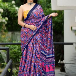 Anouk Floral Printed Pure Cotton Saree-picture-22