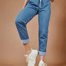 DOLCE CRUDO Blue High Rise Joggers-image-67