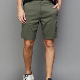 BOSSINI Sage Green Regular Fit Shorts-image-39