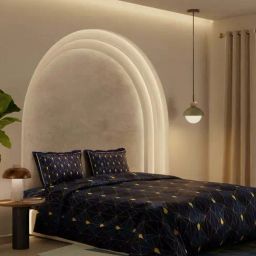 Stoa Paris Lumiere Blue Polyester 300 TC 150 GSM King Size Comforter-image-99