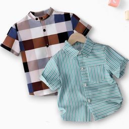VANI COUTURE Pack of 2 Polycotton Printed Shirts-image-94