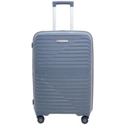 Swiss Military Grey 8 Wheels Medium Hard Cabin Trolley Bag-picture-22