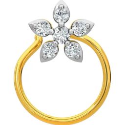 Kisna Diamond & Gold Jewellery 18k Gold & Diamond Kriti Nosepin for Women-image-38