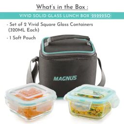MAGNUS Solid Transparent Borosilicate 320ml Lunch Box Set image 2