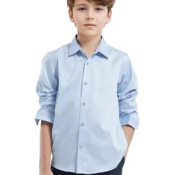 Rare Ones Boys Blue Cotton Blend Solid Shirt-picture-11