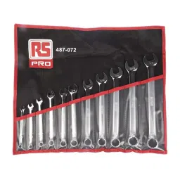 RS PRO 11 Piece Chrome Vanadium Steel Spanner Set Model No 487072-11