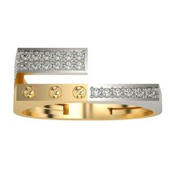 VALANOVA Yellow Gold Plated Sterling Silver 0.35Ct Lab Grown Diamond Ring-image-68