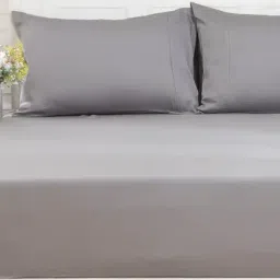 Maspar Grey 100% Cotton 200 TC Bed Sheet Set-image-91