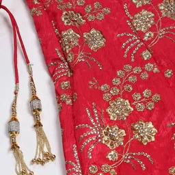 DIVASTRI Embroidered Sequinned Semi-Stitched Lehenga & Unstitched Blouse With Dupatta image 3