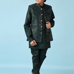 V-Mart Boys Embroidered Regular Pure Cotton Kurta with Pyjamas-10