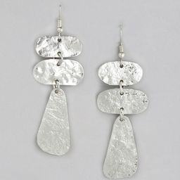 RICHEERA Silver-Toned Contemporary Drop Earrings-image-36