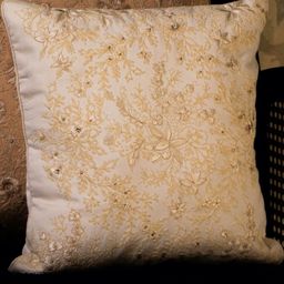 Khaabka Cream-Coloured & Gold-Toned Set of 2 Ethnic Motifs Square Cushion Covers-image-13