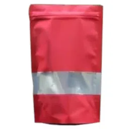 Enmark 32x20.5 cm (1000g) Matt Red Stand Up Polyethene Zipper Pouch with Rectangle Window-46