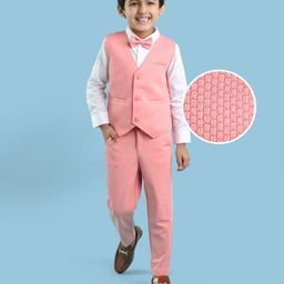 Mark & Mia Full Sleeves Solid Party Suit With Bow - Pink-image-50