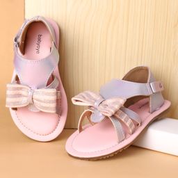 Babyoye Velcro Closure with Bow Detailing Sandals - Pink-image-58