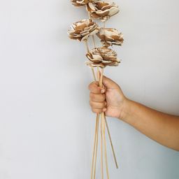 Vanchai Almond Rose Sola Flower Pack of 5 - Brown-18