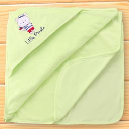 CUCUMBER Terry Knit Hooded Hand and Face Towel with Text Embroidery - Green-picture-26
