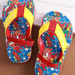 Cute Walk by Babyhug Slip on Flip Flops withComic Print - Red,blue and Yellow-image-28