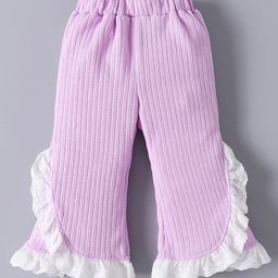 Mark & Mia Full Length Trouser with Lace Detailing - Lavender-image-61