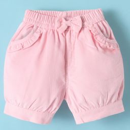 Wonderchild Solid Pocket Detailed Corduroy Shorts - Pink-picture-23