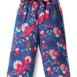 CrayonFlakes Floral Printed Belted Palazzo - Blue-picture-43
