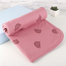 Zero Unisex Interlock Knit Towel & Wrappers Rainbow Print L 84 x B 82 cm - Rose Gold-picture-13