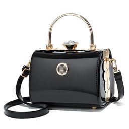 SYGA Elegant Women's Handbag Hard Shell Crossbody with Golden Frame & Gem Top Lock(Black)-picture-18