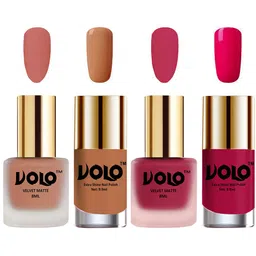 VOLO Set Of 4 Velvet Matte & Extra Shine Nail Polish - 8 ml & 9.9 ml Each- 38-43-64-53 image 1