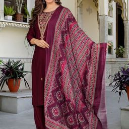 KALINI Women Floral Embroidered Kurta with Trousers & Dupatta-image-91