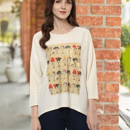 Moda Elementi Graphic Printed Top-image-13