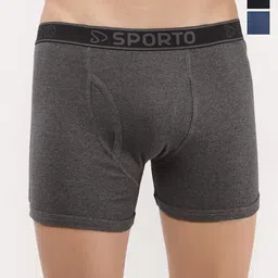 Sporto by Macho Men Pack Of 3 Outer Elasticated Long Trunks - Sprto_M1022-A1-B1-Dnm1-R1-S-picture-2