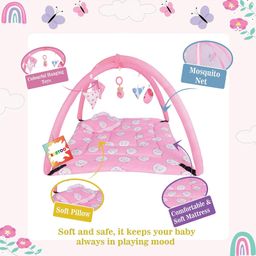 Kwitchy New Born Baby Bedding Set Combo of Mattress with Net Sleeping Bag & 4 Pcs Gaddi Set - Pink image 4