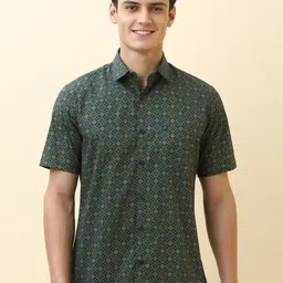 Allen Solly Men Slim Fit Ethnic Motifs Printed Spread Collar Cotton Casual Shirt-picture-29