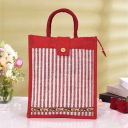 Kuber Industries Set Of 2 Printed Jute Handheld Bags image 1