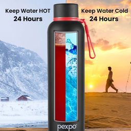Pexpo Black & Red Double Wall Vacuum Water Bottle 1 L image 3