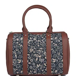 ZOUK Black Printed Bowling Handheld Bag with Cut Work image 4