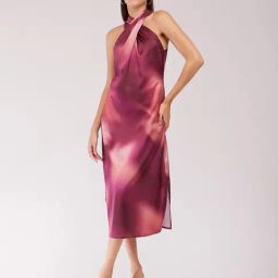 Fablestreet Maroon Relaxed Fit Midi Dress-image-32