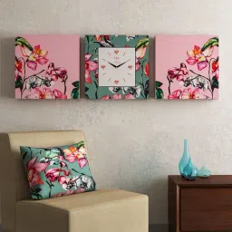 SEJ by Nisha Gupta Multicolor Framed Analogue Wall Clocks - Set of 3-40