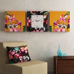 SEJ by Nisha Gupta Multicolor Framed Analogue Wall Clocks - Set of 3-9