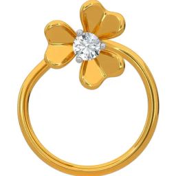 Kisna Diamond & Gold Jewellery 14k Gold & Diamond Marigold Nosepin for Women-picture-26