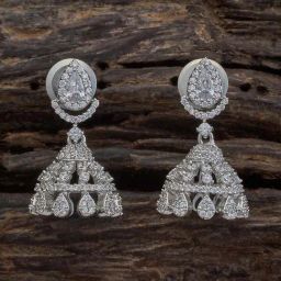Kushal's Fashion Jewellery White Rhodium Polished Earrings for Women-picture-42