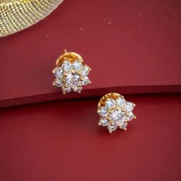 Kushal's Fashion Jewellery White Golden Earrings for Women-picture-26