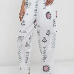 Bombay Paisley by Westside White Patiala-Style High-Rise Pants-picture-45