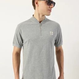 Thomas Scott Grey Regular Fit Solid T-Shirt-image-6
