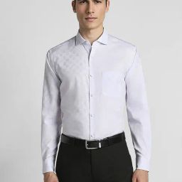 Peter England White Cotton Regular Fit Checks Shirts-image-98