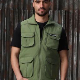 High Star Green Regular fit Print Jackets-image-92