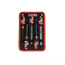Yato Mix Type Hand File Set 1 Cut T12 Steel Black & Red 150 mm Length, YT-62391 (Set of 5)-image-82