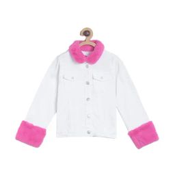 Tales & Stories Kids White Solid Jacket-image-93