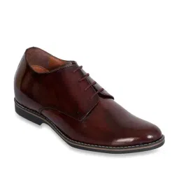 Celby Men's Height Increasing Maroon Derby Shoes-image-56